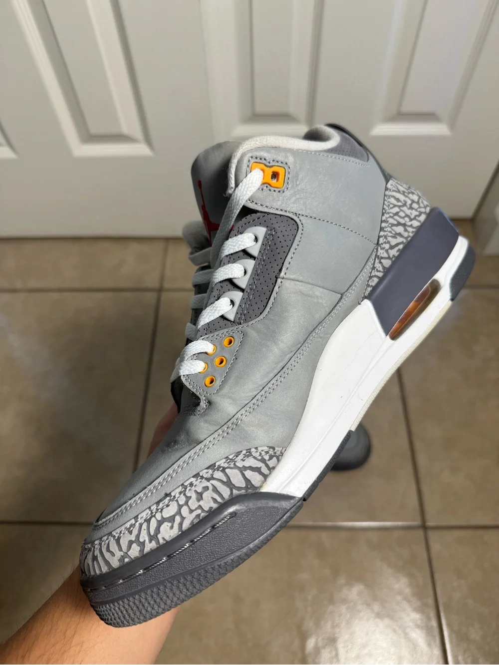 Jordan Air Jordan 3 Retro Cool Grey Silver/Orange 2021 CT8532-012 Men SIZE 12M